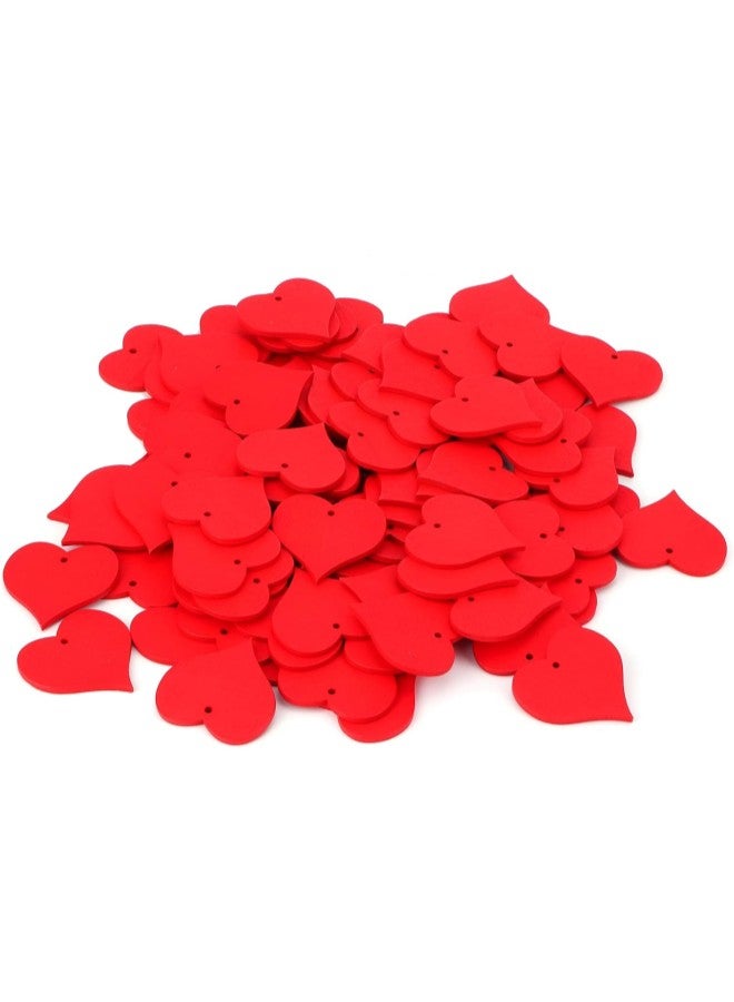 klarako 100Pcs Wood Slices Hand?Made Red Heart?Shaped Pendant Crafts DIY Wedding Decoration