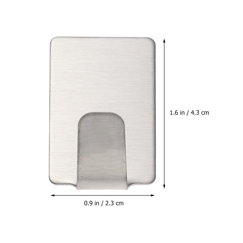 8PCS Stainless Steel Wall Hooks Self Adhesive Towel Hooks Seamless Multi-purpose Coat Hooks Bathroom Kitchen Towel Rack Robe Hooks - Wide Hook (Silver) - Image 2