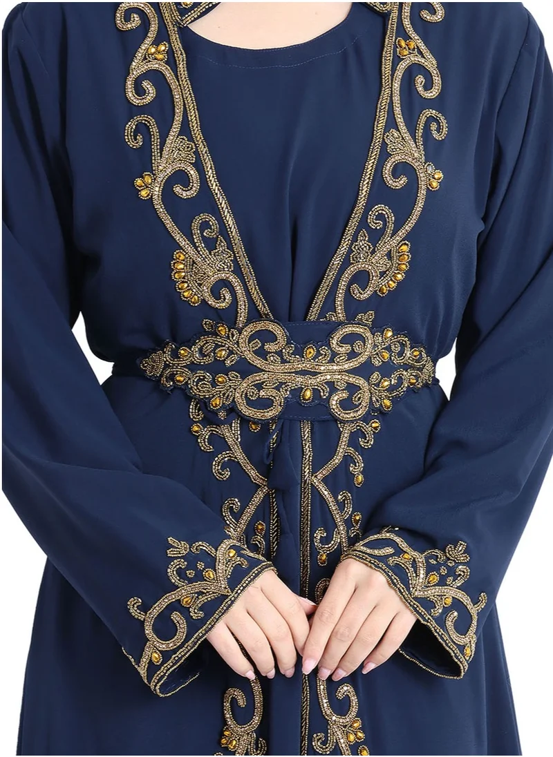 IKKXA Sparkling Handwork Blue Kaftan IKW9978