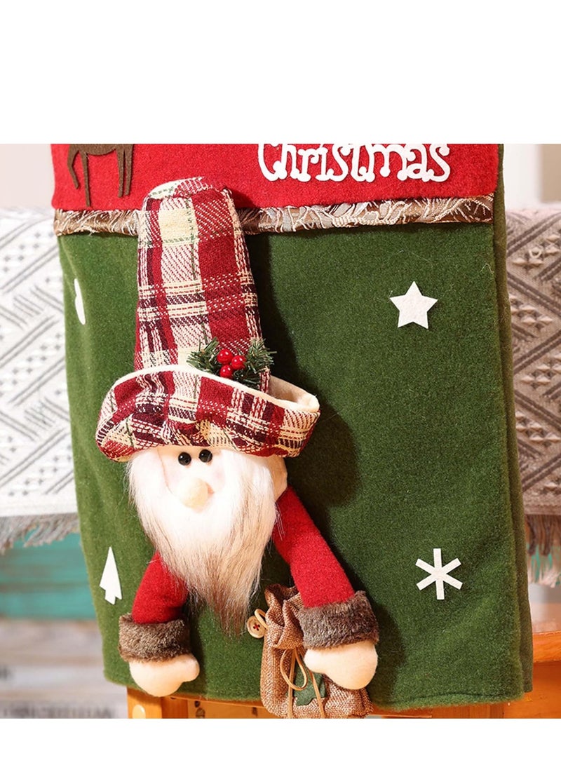 Vparty Christmas Chair Back Covers Dining Table Chair Slipcovers Christmas Plush Stuffed Santa Claus Snowman Chair Covers Set for Holiday Decor, Christmas Party Banquet Home Decoration - Image 5