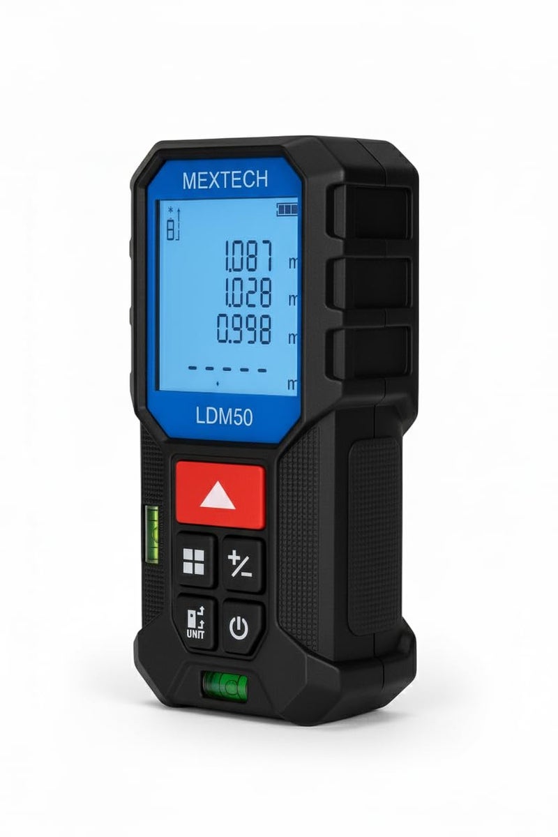 Mextech LDM50 Laser Distance Meter 50m Digital Measuring Tool, ±2mm Accuracy, Area & Volume Measurement, Min/Max Tracking, Pythagoras Function, 1 Year Warranty - Image 5