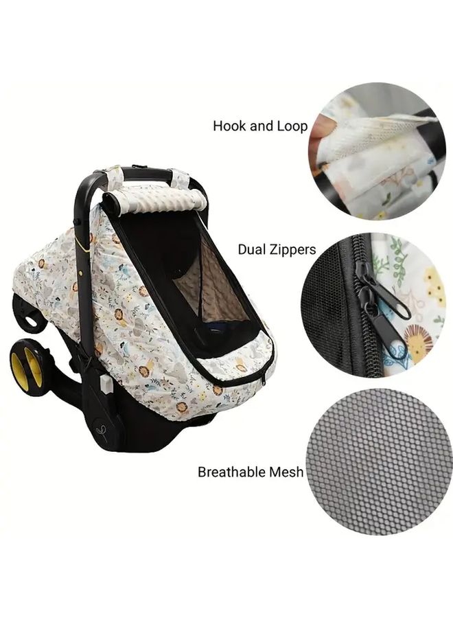 Yellow Lion Car Seat Cover Rainproof Breathable Easy Clean Dual Zipper - Image 4