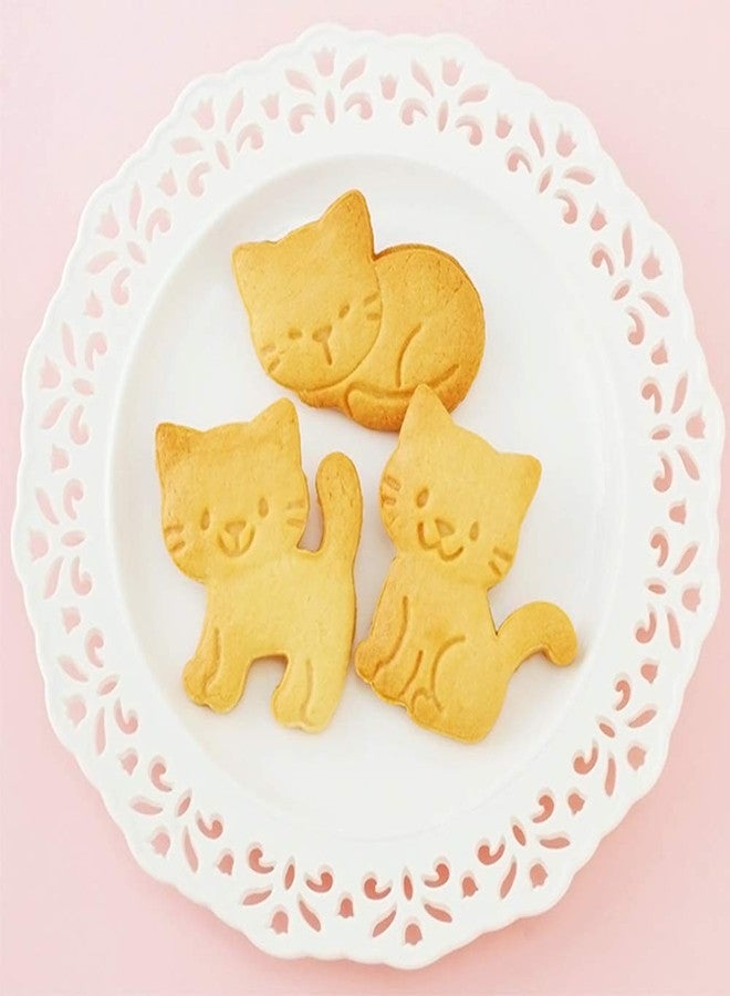 Aprildecember Cat Shape Animal Plunger Cookie Cutters Set, Food Grade Fondant Stamper Set - Image 4