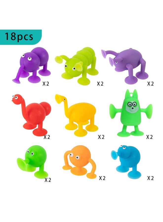 Cute Cartoon Sucker Animal Doll Octopus Suction Sticky Music Toy Children's Educational Science And Education Toys-Color:Animal Space Barrel 32 + Color Box - Image 2