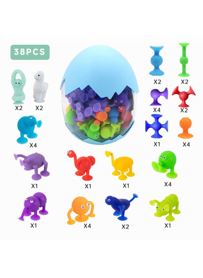 Cute Cartoon Sucker Animal Doll Octopus Suction Sticky Music Toy Children's Educational Science And Education Toys-Color:Animal Space Barrel 32 + Color Box - Image 4