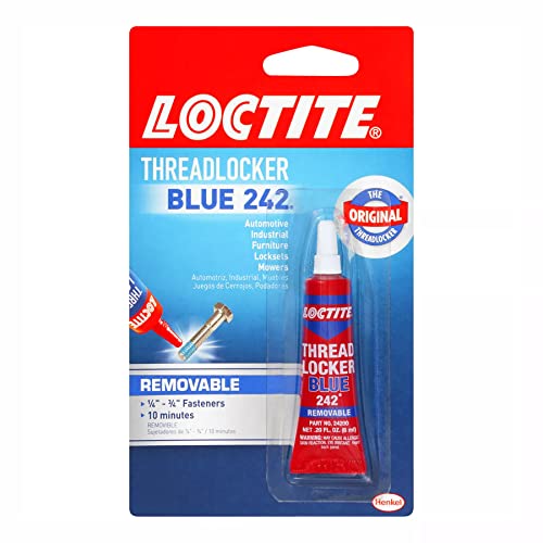 Loctite لاصق خيوط لوكتايت الأزرق 242 - لاصق خيوط قابل للإزالة للمكسرات، البراغي، والمثبتات، لاصق براغي بقوة متوسطة لمنع الفتح والتآكل - 6 مل، عبوة واحدة - Image 1