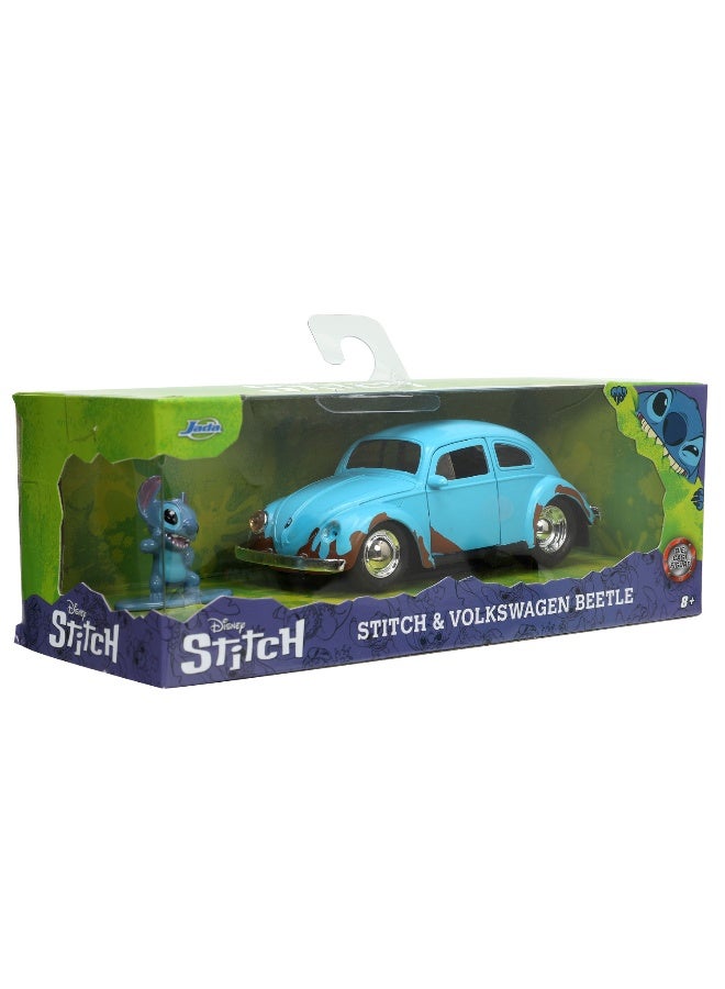 JADA سيارة جادا ديزني ليلو وستيتش ستتش وفولكس فاجن بيتل 1959 مصنوعة من الصب (1:32، أزرق فاتح) - Image 1
