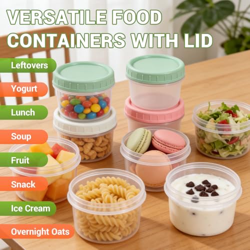 ASEVAT 18 Pack 4 oz Food Storage Containers with Twist Lids – Leakproof BPA-Free Soup Containers, Microwave/Dishwasher Safe Freezer Containers for Meal Prep, Leftovers & Takeout - Image 4