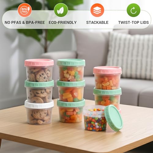 ASEVAT 18 Pack 4 oz Food Storage Containers with Twist Lids – Leakproof BPA-Free Soup Containers, Microwave/Dishwasher Safe Freezer Containers for Meal Prep, Leftovers & Takeout - Image 3