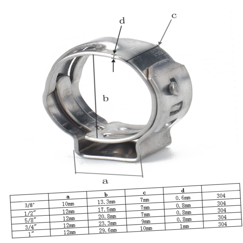 Stainless Steel Single Ear Hose Clamp 7X10CM Silver For Gas Hose 10 Pieces - Image 4