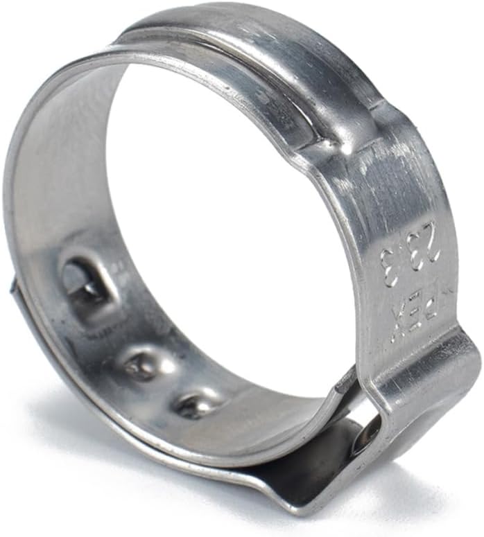Stainless Steel Single Ear Hose Clamp 7X10CM Silver For Gas Hose 10 Pieces - Image 1