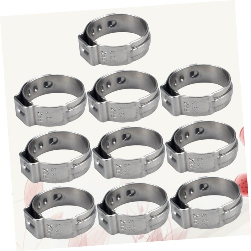 Stainless Steel Single Ear Hose Clamp 7X10CM Silver For Gas Hose 10 Pieces - Image 3