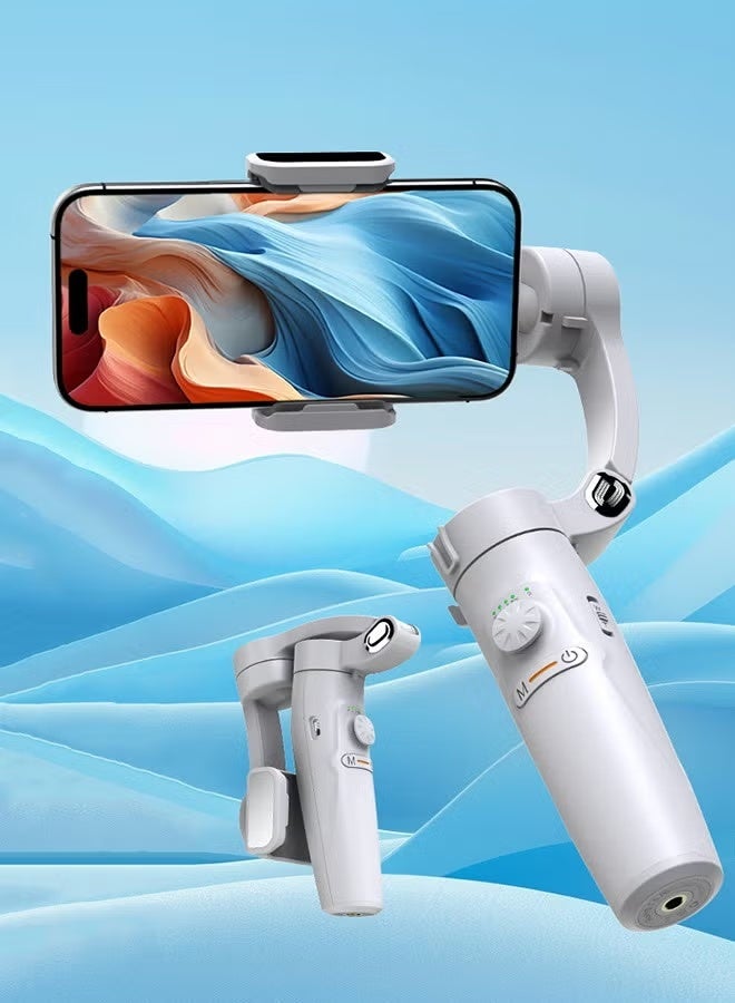 TIGER 3-Axis Foldable Smartphone Gimbal Stabilizer with Face Tracking, Focus Wheel & Phone Holder, Handheld Mobile Stabilizer for Vlogging, Video Recording, Content Creation, Live Streaming, TikTok, YouTube, Reels & Photography, White - Image 3