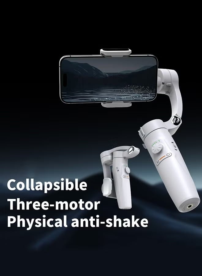 TIGER 3-Axis Foldable Smartphone Gimbal Stabilizer with Face Tracking, Focus Wheel & Phone Holder, Handheld Mobile Stabilizer for Vlogging, Video Recording, Content Creation, Live Streaming, TikTok, YouTube, Reels & Photography, White - Image 4