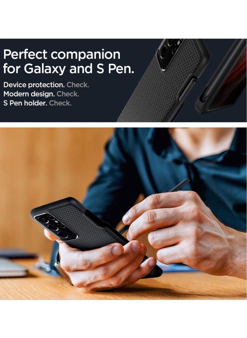 Spigen Liquid Air P Case Cover for Samsung Galaxy S21 Ultra - Matte Black (S-Pen NOT included) - Image 3