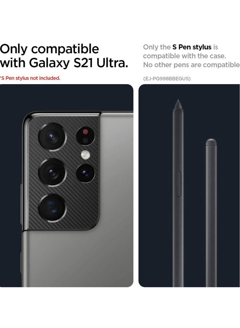 Spigen Liquid Air P Case Cover for Samsung Galaxy S21 Ultra - Matte Black (S-Pen NOT included) - Image 2