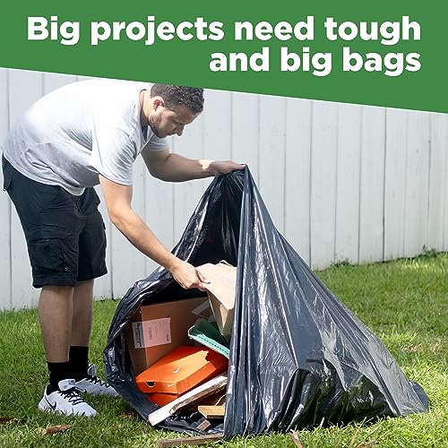 ToughBag 95-96 Gallon Trash Bags Heavy Duty (25 Count) - Extra Large Black Garbage Can Liners for 90-100 Gallon Cans - Made in USA - Image 3