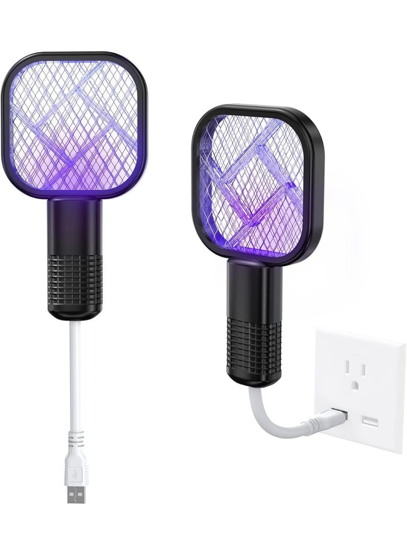 بلان A مضرب بعوض كهربائي محمول بمنفذ USB – صاعق ذباب مزود بضوء UV وشرارة كهربائية حادة – قاتل حشرات داخلي وخارجي فعال – مصيدة بعوض صيفية متعددة الاستخدامات (مربع)  - Image 1