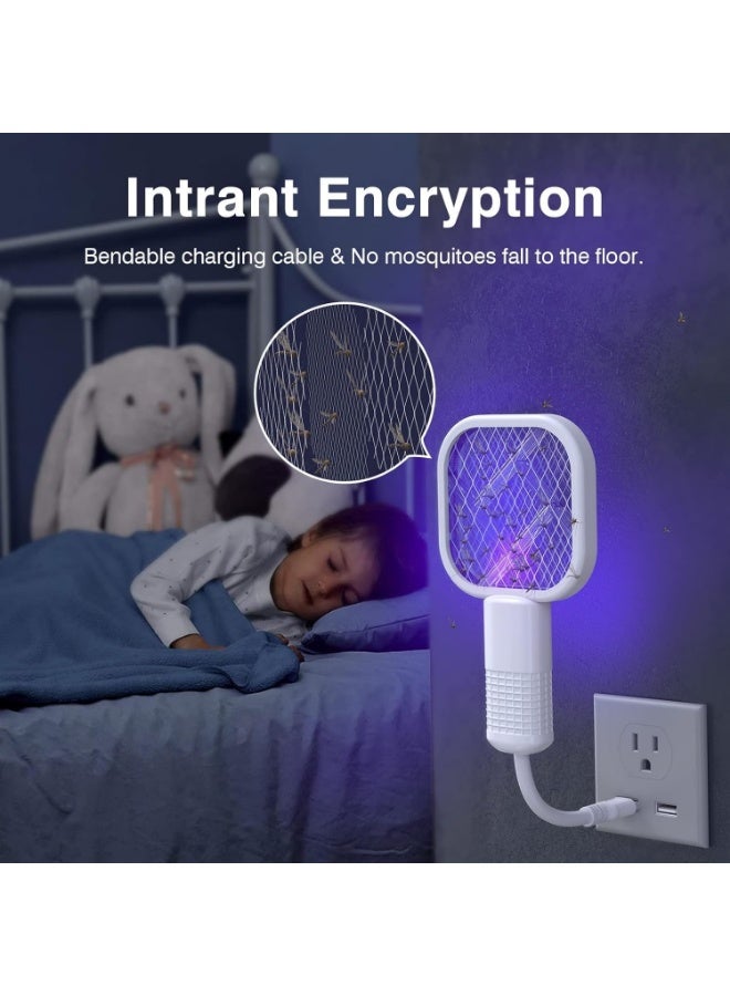بلان A مضرب بعوض كهربائي محمول بمنفذ USB – صاعق ذباب مزود بضوء UV وشرارة كهربائية حادة – قاتل حشرات داخلي وخارجي فعال – مصيدة بعوض صيفية متعددة الاستخدامات (مربع)  - Image 3
