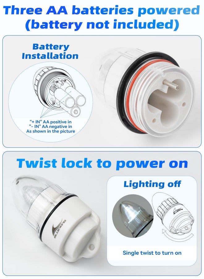 BLUEWING V2 Bell Deep Drop Light 3X-5X Brighter LED Underwater Swordfish Fishing Light Super Bright Fishing Flasher, White - Image 2