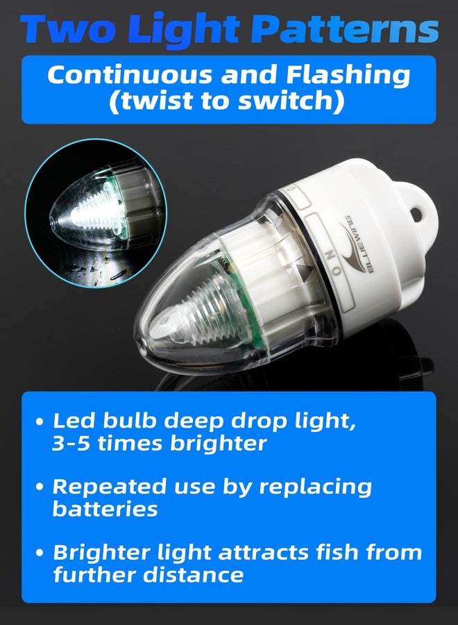 BLUEWING V2 Bell Deep Drop Light 3X-5X Brighter LED Underwater Swordfish Fishing Light Super Bright Fishing Flasher, White - Image 3