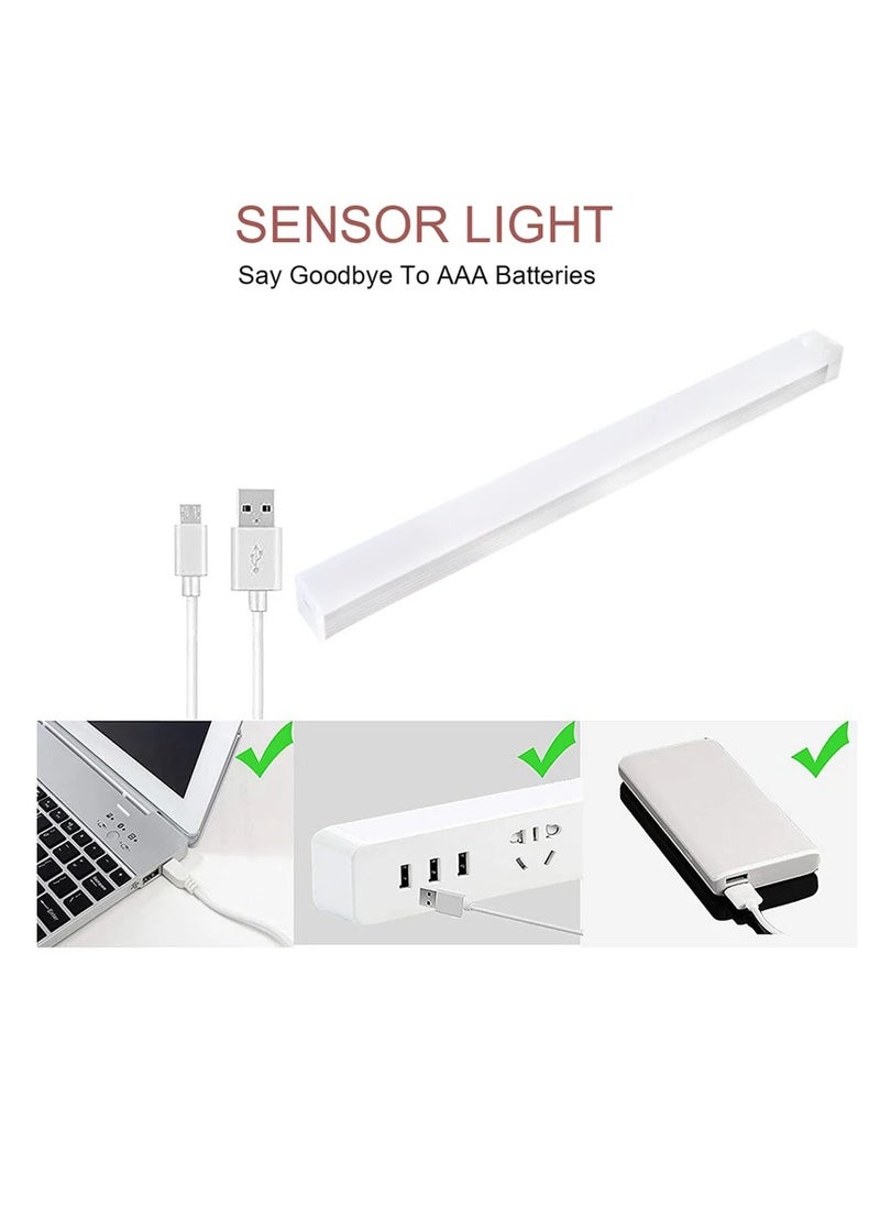 OUYoo OUYoo 4 pcs Motion Sensor LED Lighting, Battery Powered Light, Under Cabinet Light, USB Rechargeable, Dimmable, Magnetic Night Light for Kitchen, Corridor, Wardrobe, Indoor, Outdoor. 20cm - Warm Color  - Image 5