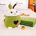 YUDONG Kids Stuffed Animal Travel Blanket and Pillow Set Adorable 3 in 1 Multifunctional Fruit Plush Pillow with Hand Warmer Design Perfect for Travel Camping Car Home and Office Green - Image 2