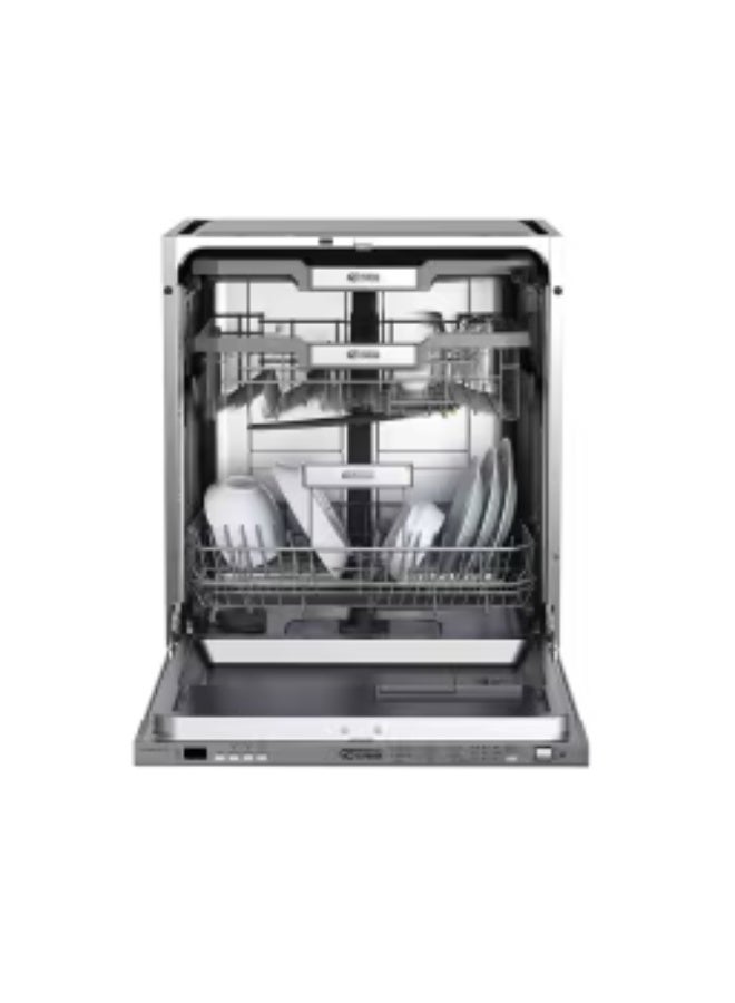 جنرال سوبريم، غسالة صحون مدمجة ( بلت إن)، 6 برامج، 15 مكان، 3 رفوف، خاصية فتح الباب التلقائي، خاصية الغسيل المزدوج. فضي GSDWB1536G - Image 2