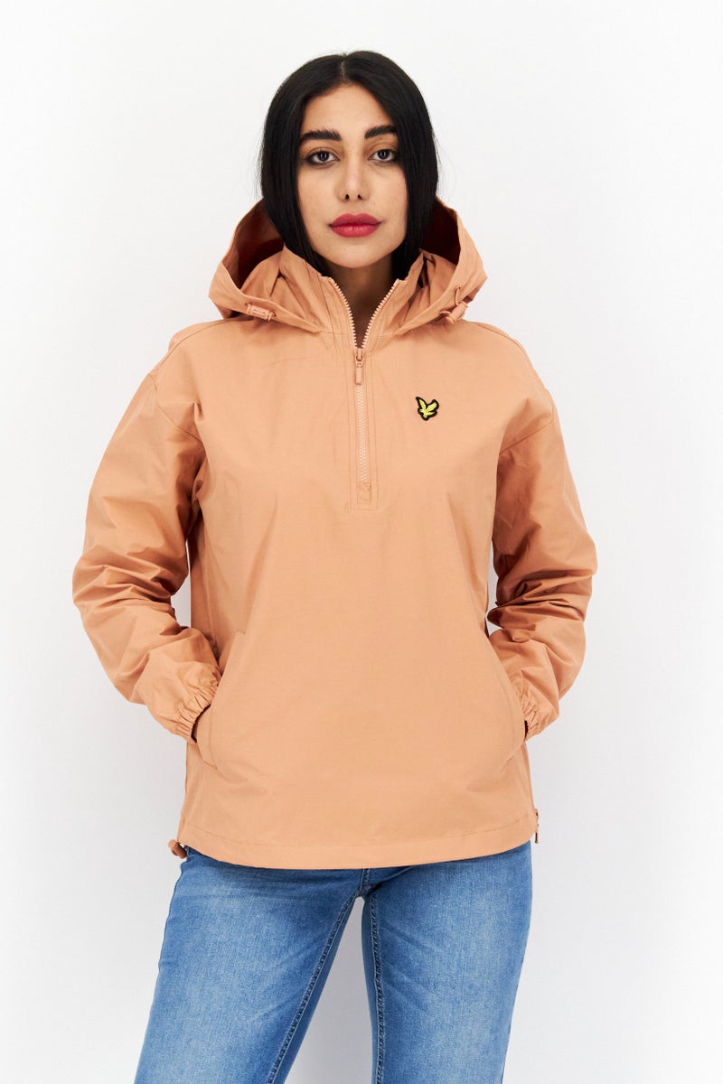 Lyle & Scott Women Long Sleeve Embroidered Logo Softshell Jacket, Dusty Peach - Image 1