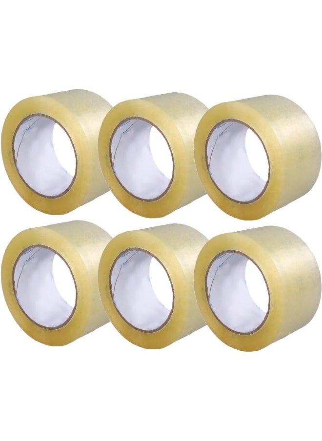 ECVV ECVV 6 Pcs Clear Packing Tape Strong Heavy Duty Packaging Tape Strong Adhesive Tapes for Shipping Packaging Moving Sealing, 4.8CM x 60M Per Roll, 6 Rolls  - Image 1