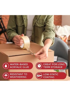 ECVV ECVV 6 Pcs Clear Packing Tape Strong Heavy Duty Packaging Tape Strong Adhesive Tapes for Shipping Packaging Moving Sealing, 4.8CM x 60M Per Roll, 6 Rolls  - Image 2