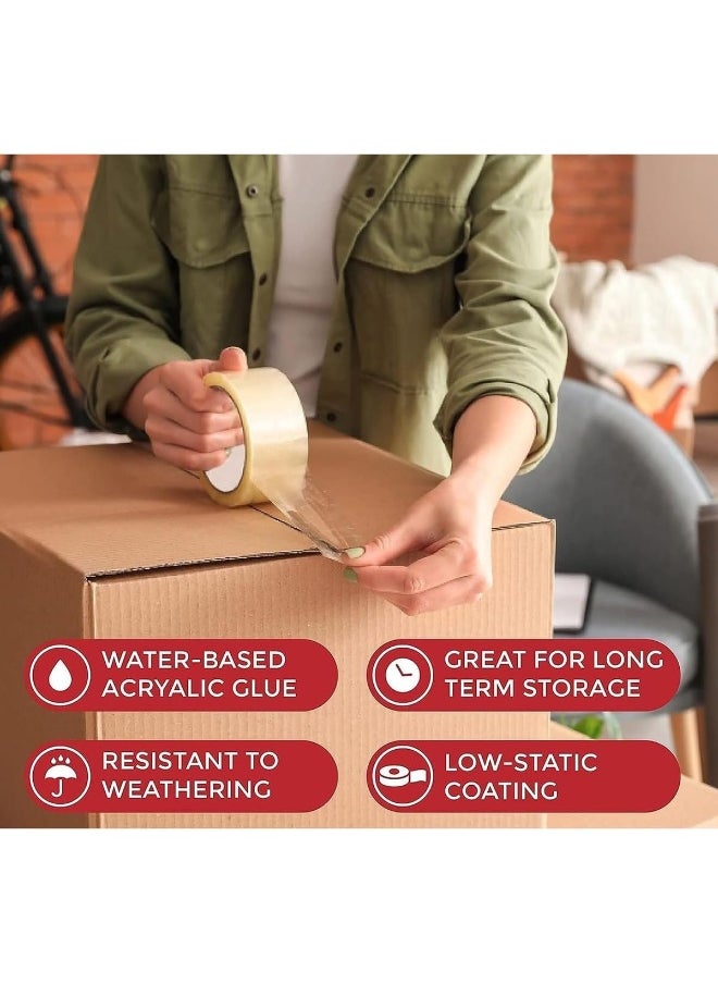 ECVV ECVV 6 Pcs Clear Packing Tape Strong Heavy Duty Packaging Tape Strong Adhesive Tapes for Shipping Packaging Moving Sealing, 4.8CM x 60M Per Roll, 6 Rolls  - Image 2