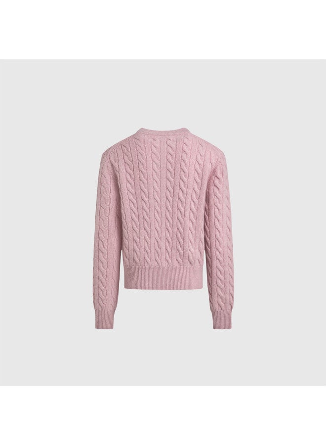 Hush Puppies New Year Edition Wool Cardigan Coat Autumn Winter Casual Cable Knit Women's Sweater - Image 3