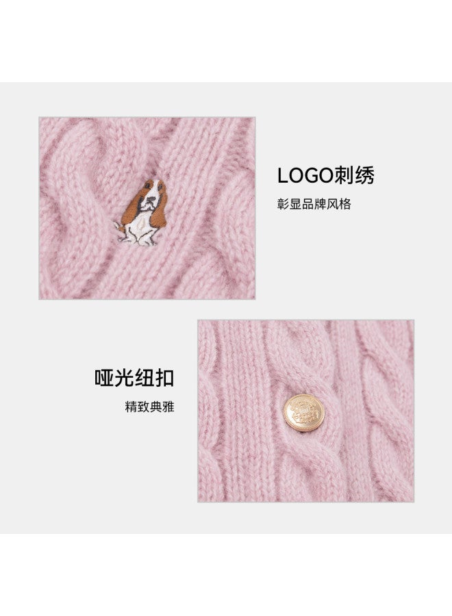Hush Puppies New Year Edition Wool Cardigan Coat Autumn Winter Casual Cable Knit Women's Sweater - Image 5
