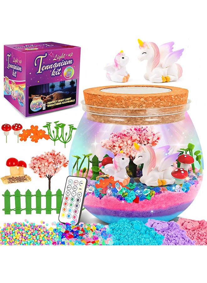 Beauenty Unicorn Terrarium Crafts Kit for Kids-LED Night Light Up & Remote Unicorn Birthday Gifts Toys for Girls Ages 5-10 Year Old-Holiday Gift  for Girls - Image 1