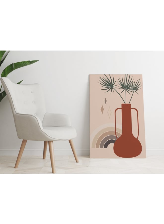 Home Gallery Potted Plant Print Pastel Palm Leaves Print Tropical Wall 120x80 - Image 3