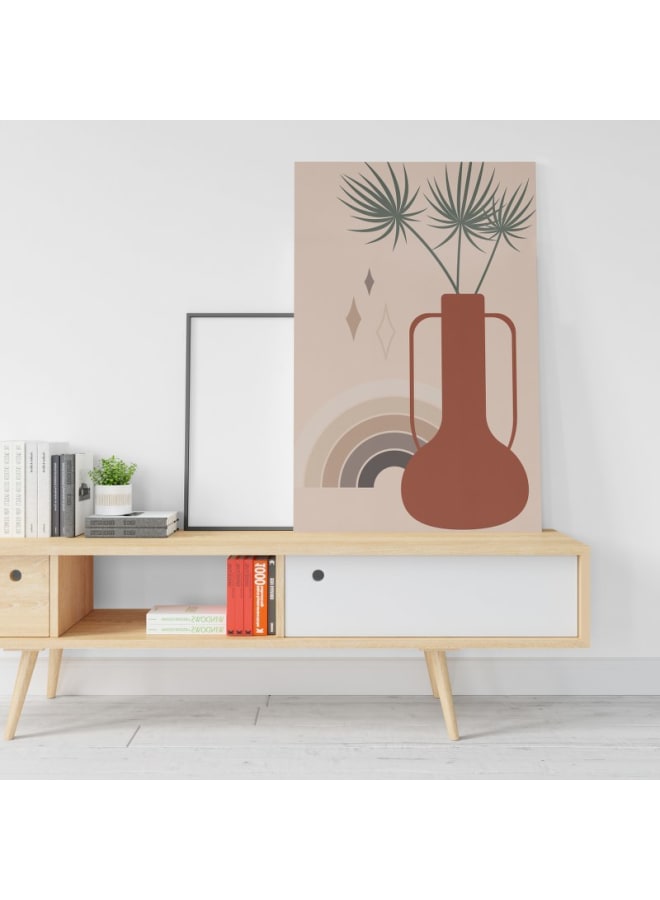 Home Gallery Potted Plant Print Pastel Palm Leaves Print Tropical Wall 120x80 - Image 2