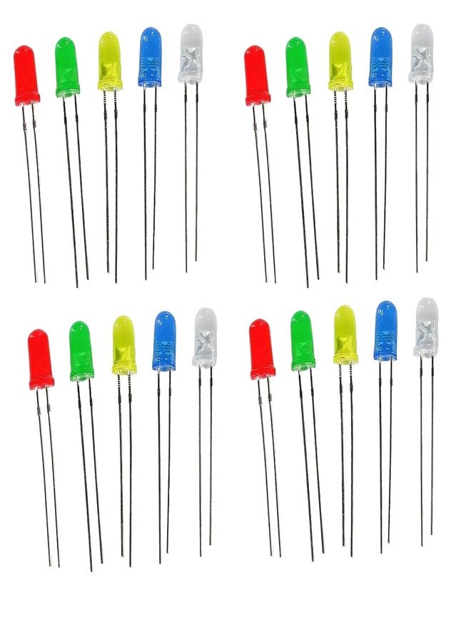 UNIVERSAL HUB� 5mm Leds Combo of 125 Multicolour led (Red,Blue,White,Green,Yellow) 25 Pieces Each color Input 3v-3.2v Led Bulb - Image 1