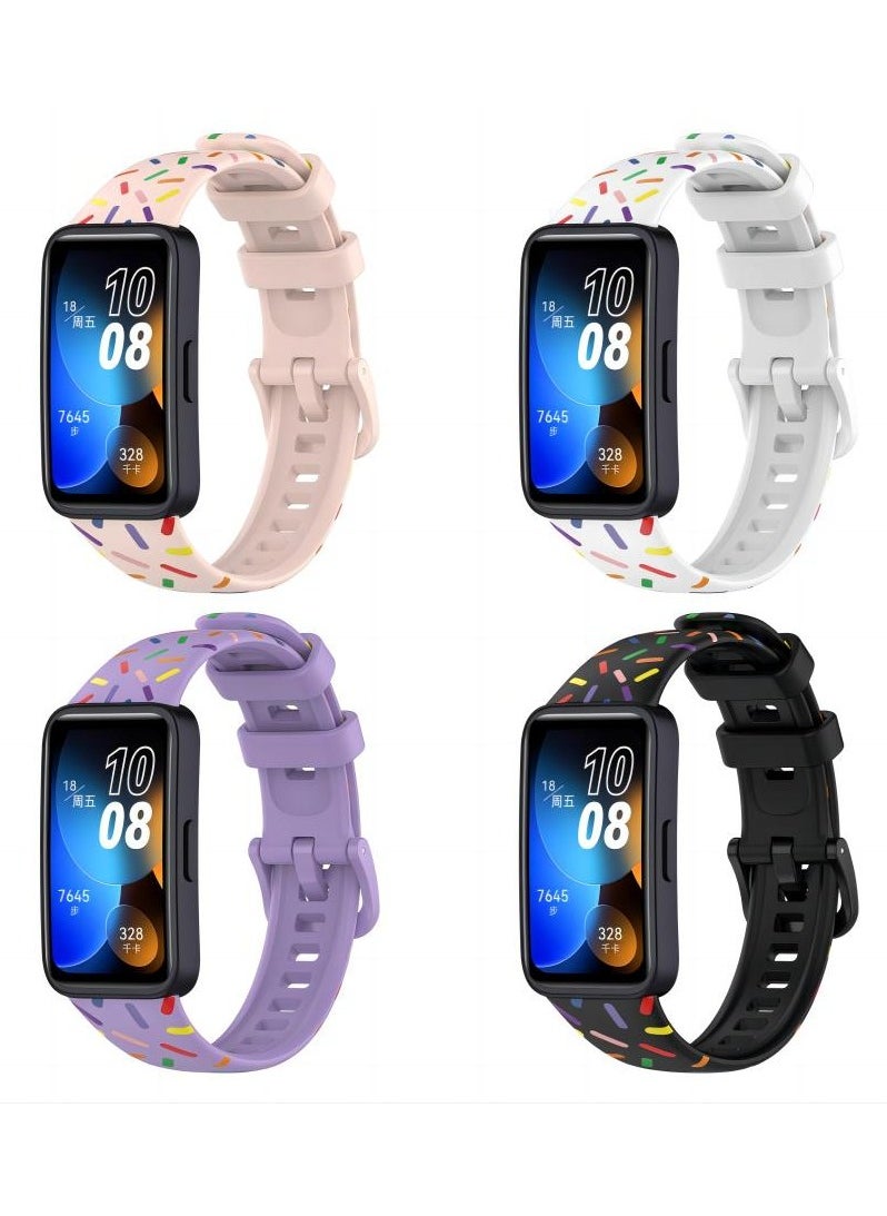 HW - 4Pcs Silicone Watchband For Huawei Band 8 Huawei Band 9 Strap SmartWatch WristbandBracelet Wriststrap Sport Replacement - Image 1