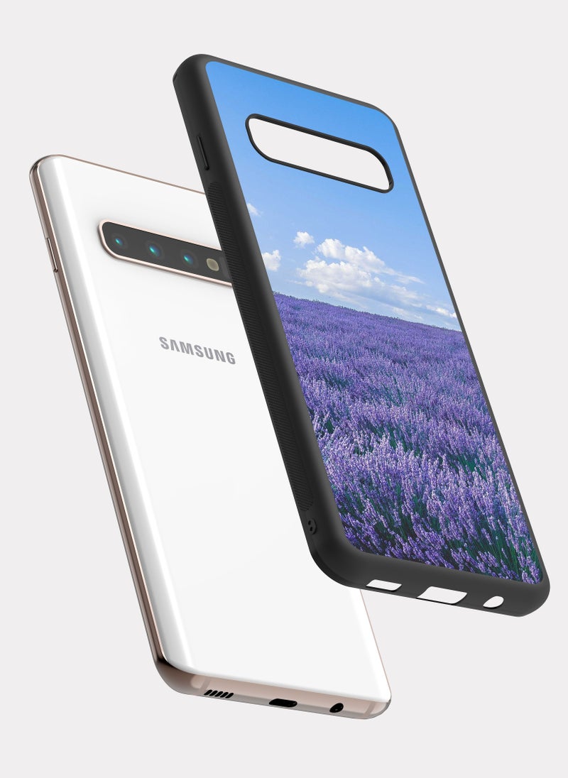 بكسلات كفر سامسونج جالكسي اس 10 بلس ازهار اللافندر بنفسجي ازرق - Image 2