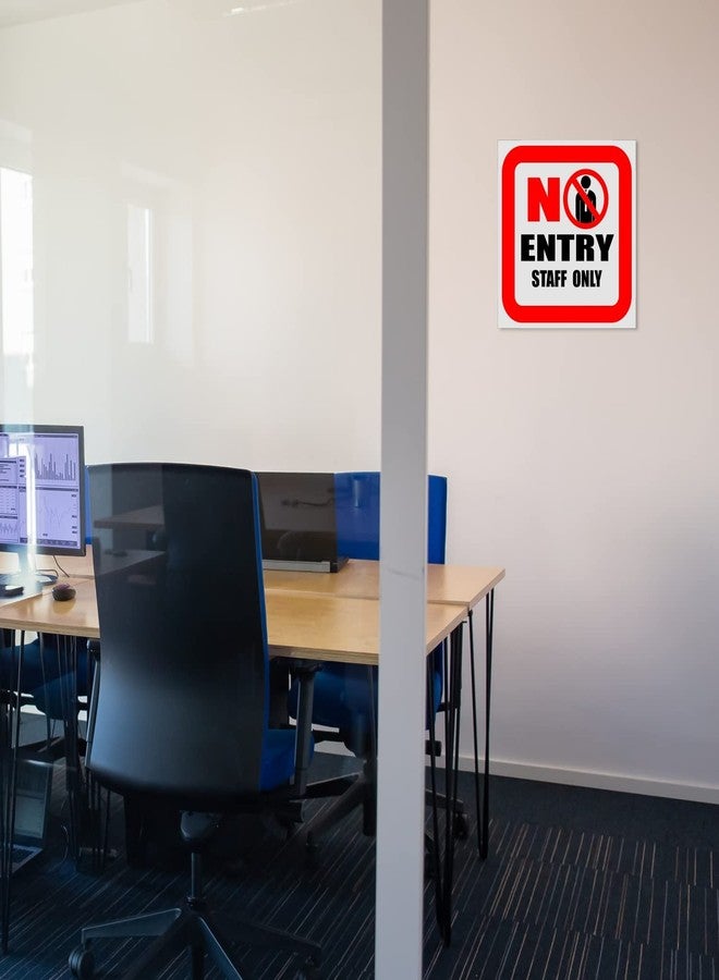 PRINTELLIGENT Office Sign Board No Entry Staff Only 20x20 cm (Theme - 28) - Image 3