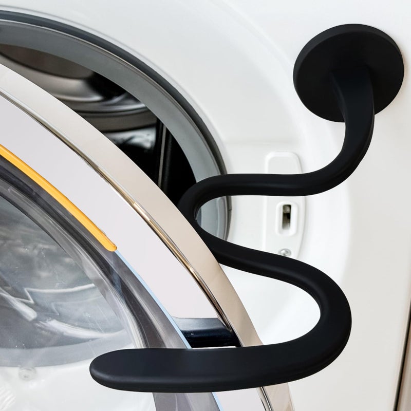 Front Load Washer Door Prop and Holder Magnetic Door Stopper with Strong Magnet and Flexible Hose Keep Washer Door Open for Ventilation Easy to Use Fits Most Front Load Washers Black