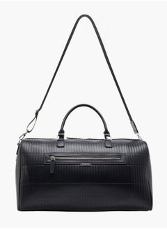DUCHINI Men's Textured Duffle Bag with Detachable Strap and Zip Closure One Size  - Image 2