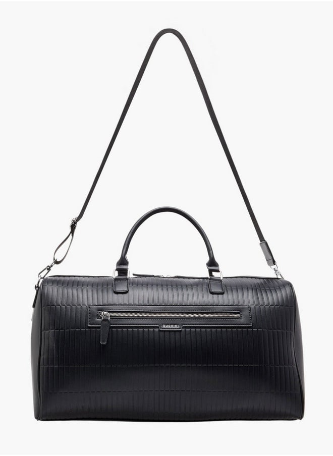 DUCHINI Men's Textured Duffle Bag with Detachable Strap and Zip Closure One Size  - Image 2