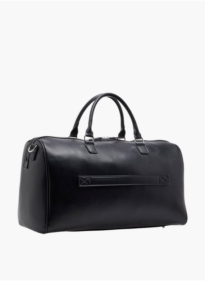 DUCHINI Men's Textured Duffle Bag with Detachable Strap and Zip Closure One Size  - Image 3