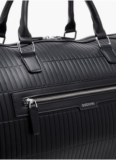 DUCHINI Men's Textured Duffle Bag with Detachable Strap and Zip Closure One Size  - Image 4