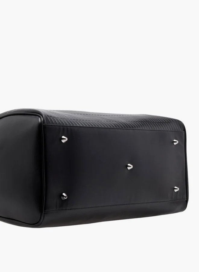 DUCHINI Men's Textured Duffle Bag with Detachable Strap and Zip Closure One Size