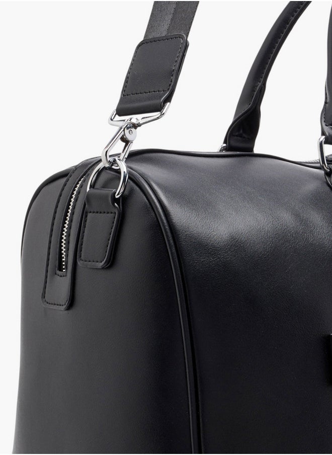 DUCHINI Men's Textured Duffle Bag with Detachable Strap and Zip Closure One Size  - Image 5