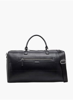 DUCHINI Men's Textured Duffle Bag with Detachable Strap and Zip Closure One Size  - Image 1