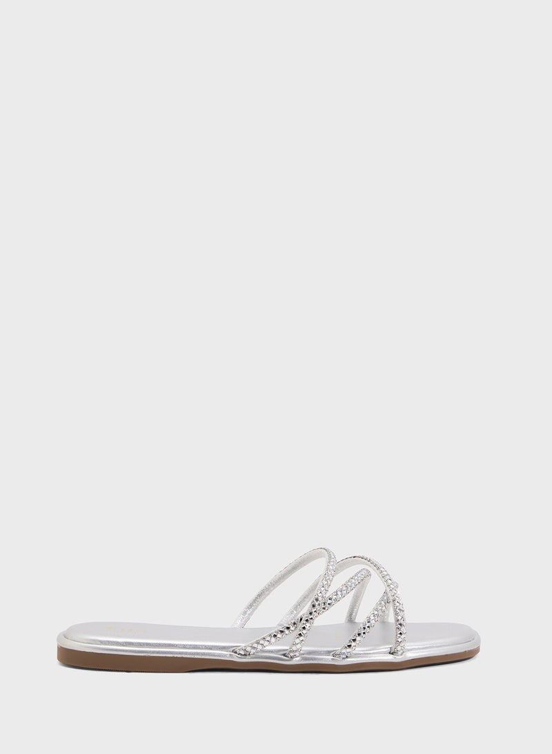 ELLA Crossover Strap Flat Sandal - Image 1